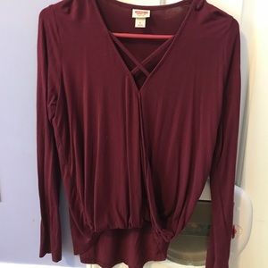 Maroon light weight long sleeve shirt